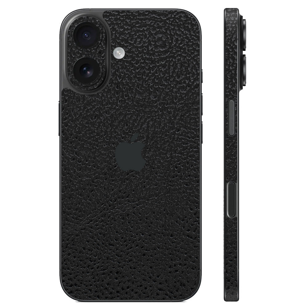 スキンシール iPhone17 ブラック光沢レザー – wraplus