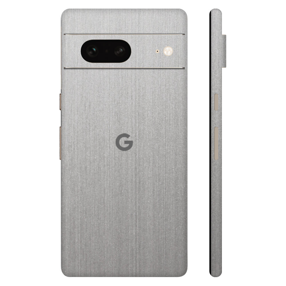 スキンシール Pixel7a シルバーブラッシュメタル 全面カバー