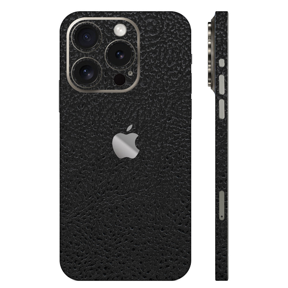 スキンシール iPhone15 Pro ブラック光沢レザー – wraplus