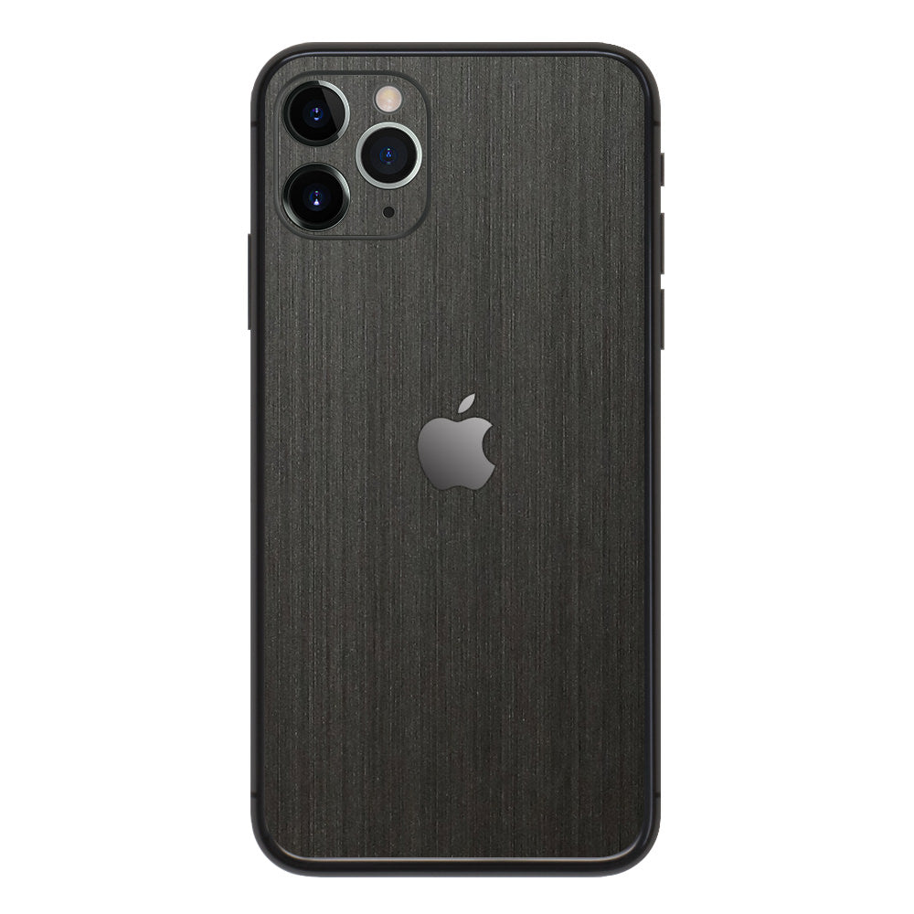 スキンシール iPhone11 Pro Max ブラックブラッシュメタル 背面 スキンシール iPhone11 Pro Max ブラックブラッシュメタル 背面