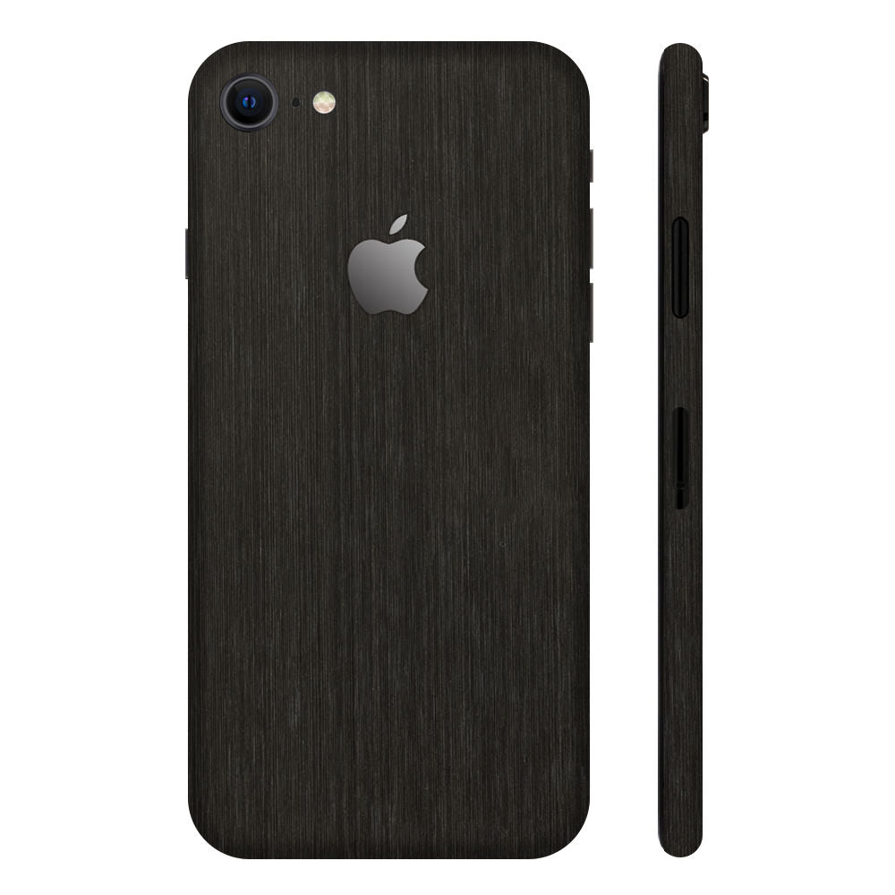 スキンシール iPhone8 ブラックブラッシュメタル 全面カバー – wraplus