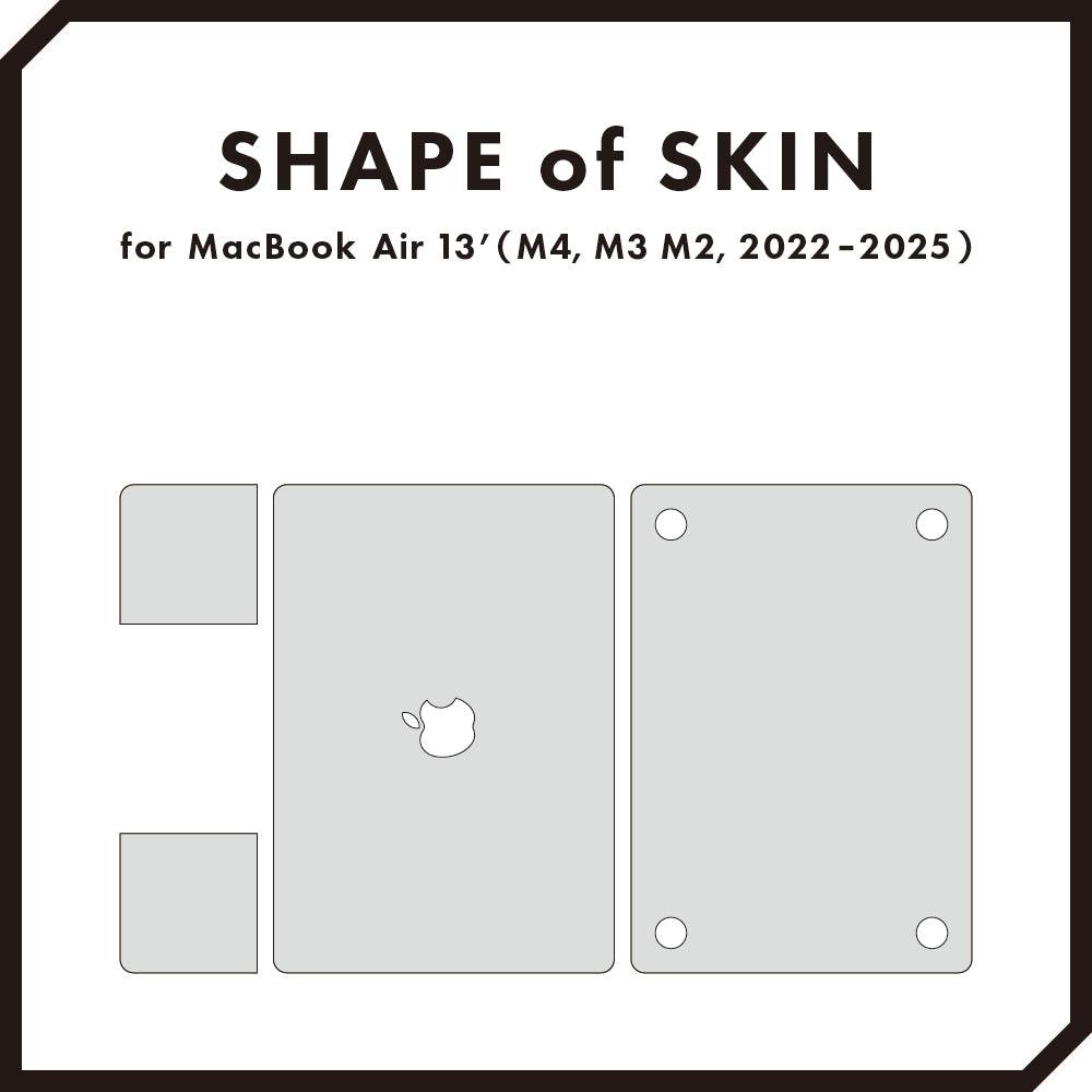 スキンシール MacBook Air 13インチ (2022~2025, M2 M3 M4 スキンシール MacBook Air 13インチ (2022~2025, M2 M3 M4
