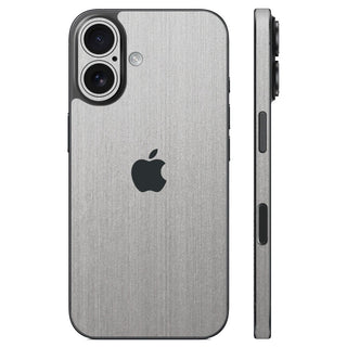 スキンシール iPhone16 Plus シルバーブラッシュメタル – wraplus