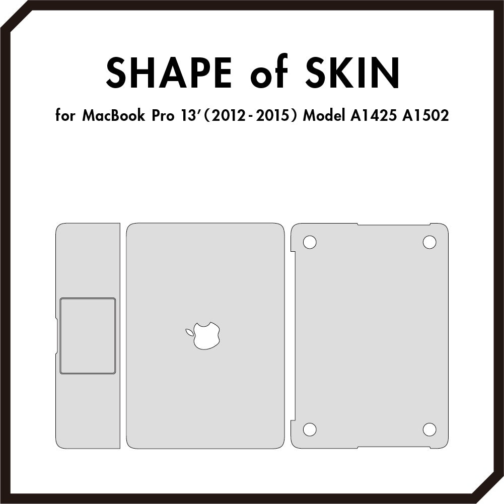 スキンシール MacBook Pro 13インチ (2012~2015) ブラック – wraplus