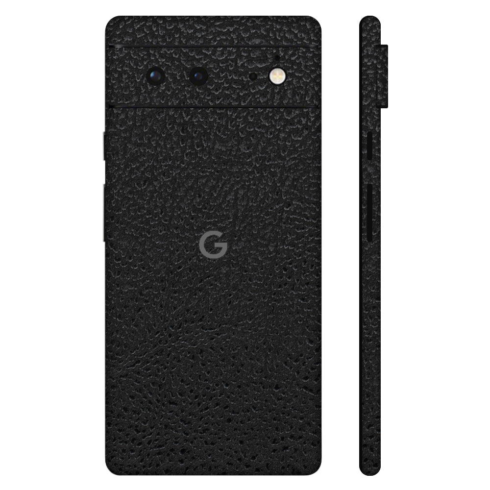 Pixel6a ブラック光沢レザー 全面カバー