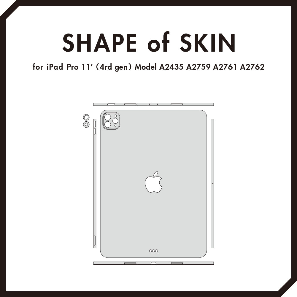 スキンシール iPad Pro 11インチ 第4世代 ブラックアブストラクト