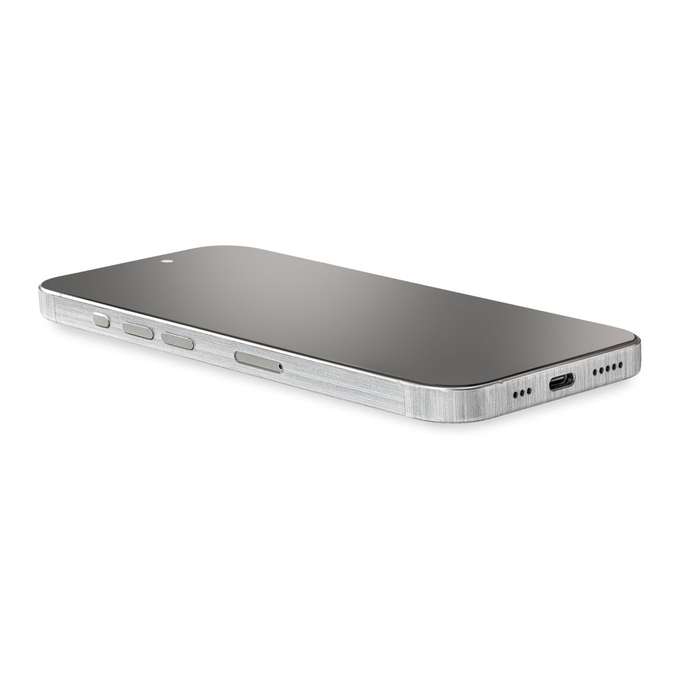 Apple iPhone 15 Pro シルバー スキンシール iPhone15 Pro Max シルバーブラッシュメタル – wraplus