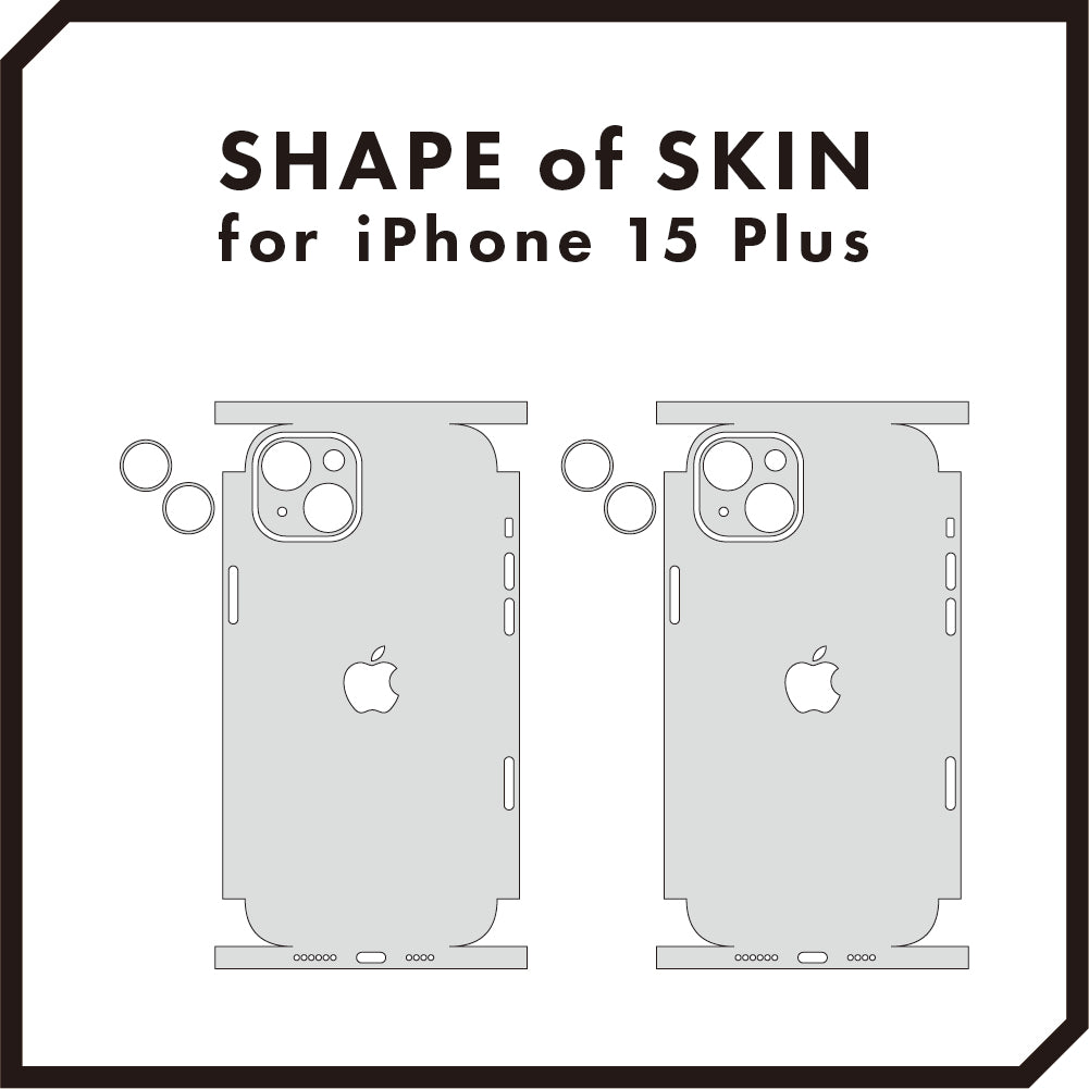 スキンシール iPhone15 Plus ブラック – wraplus