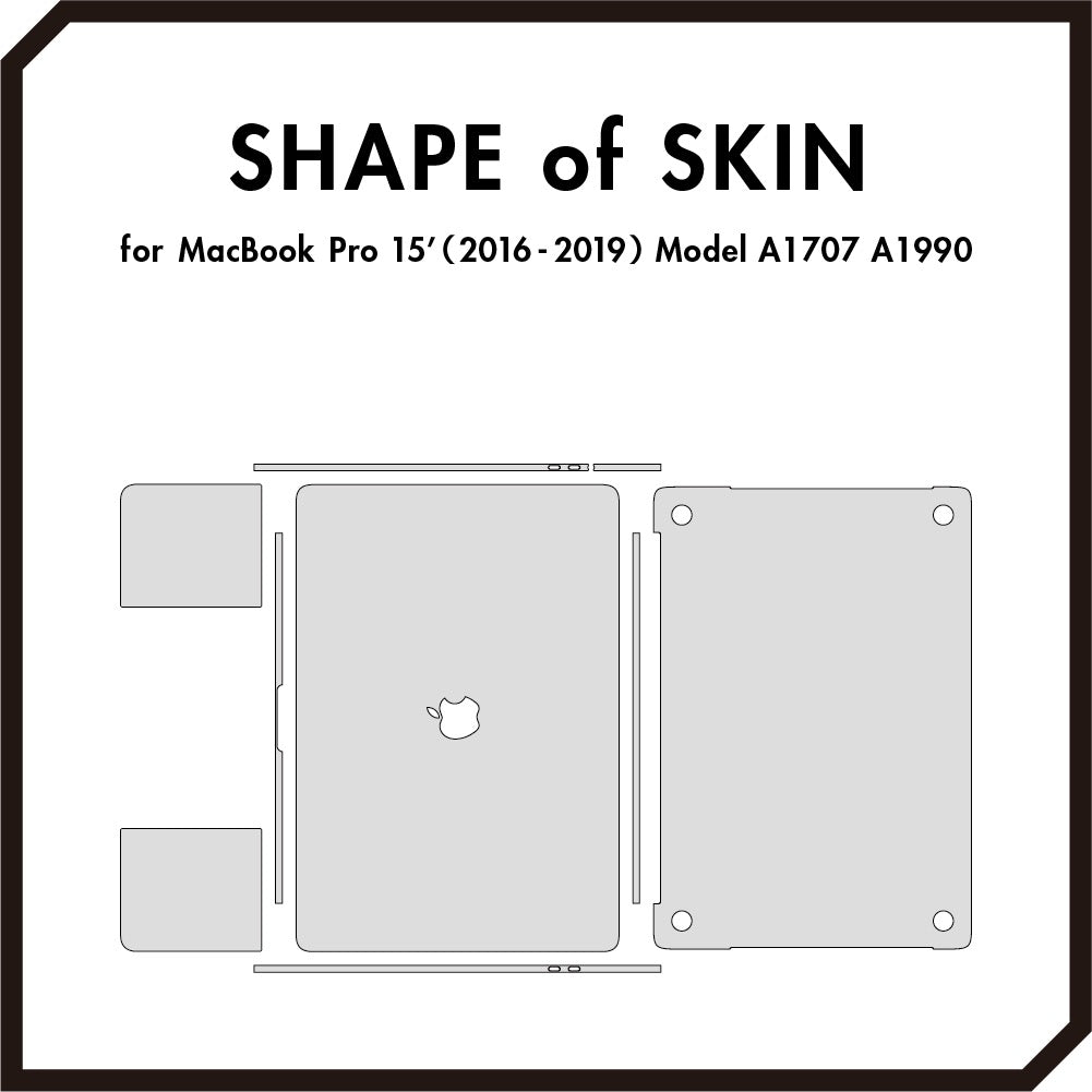 Macbook Pro 15インチ+ スキン　2016 スキンシール MacBook Pro 15インチ (2016~2019) ブラック – wraplus
