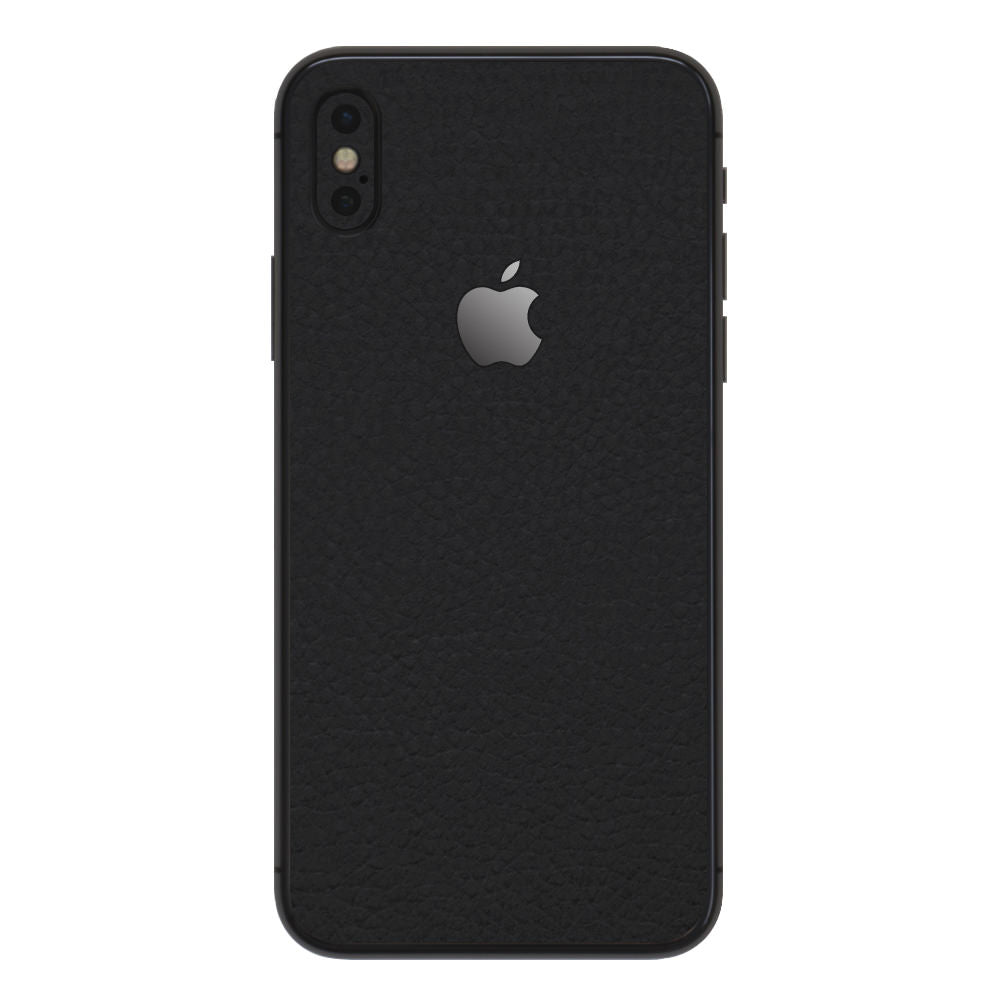 スキンシール iPhoneXS ブラックレザー 背面カバー – wraplus