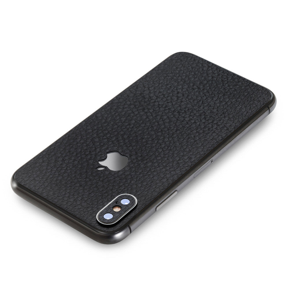 スキンシール iPhoneXS ブラックレザー 背面カバー – wraplus