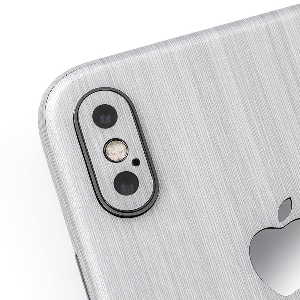 スキンシール iPhone7 Plus シルバーブラッシュメタル 全面