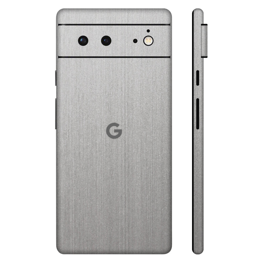 Pixel6 シルバーブラッシュメタル 全面カバー